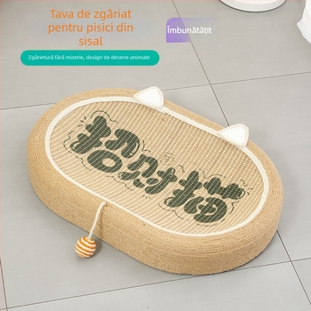 Four Peng Cușcă pentru pisică și Zgârietor din sisal – suprafață integrală din sisal, construcție durabilă, stil drăguț