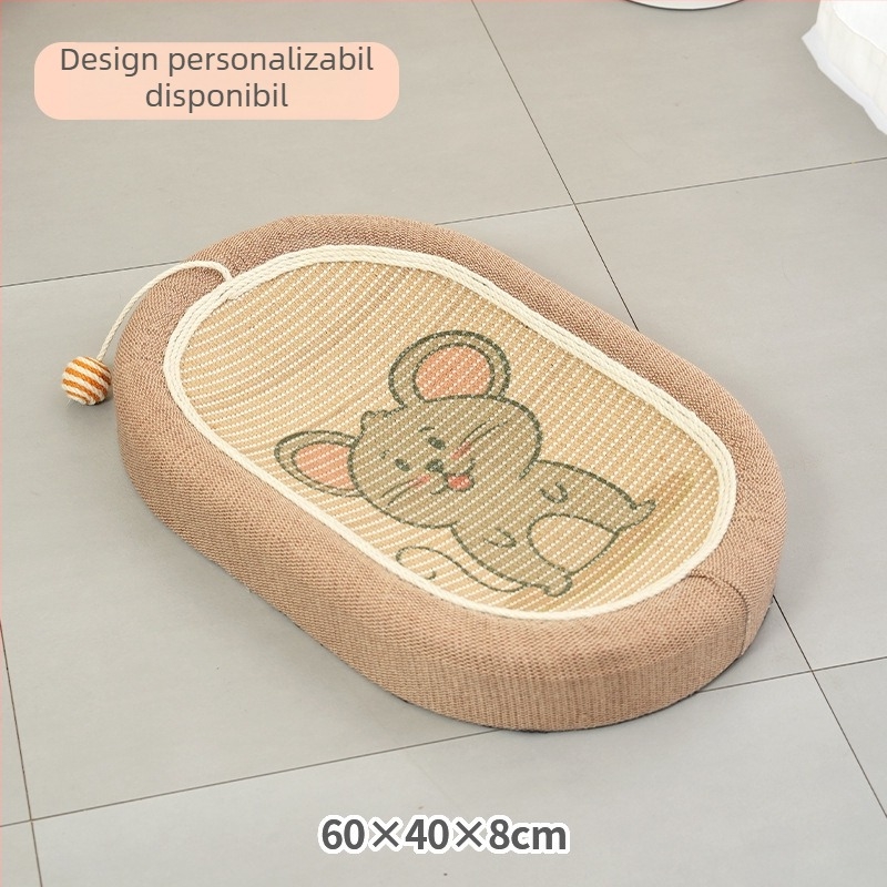 Four Peng Cușcă pentru pisică și Zgârietor din sisal – suprafață integrală din sisal, construcție durabilă, stil drăguț