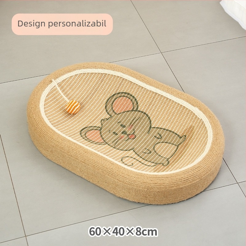 Four Peng Cușcă pentru pisică și Zgârietor din sisal – suprafață integrală din sisal, construcție durabilă, stil drăguț