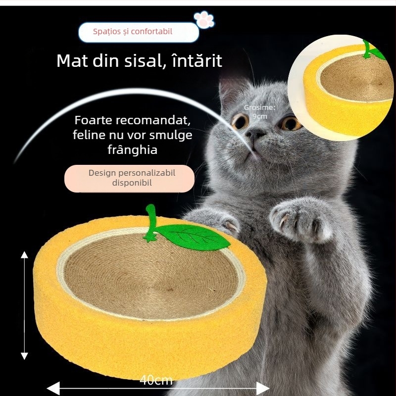 Four Peng Cușcă pentru pisică și Zgârietor din sisal – suprafață integrală din sisal, construcție durabilă, stil drăguț