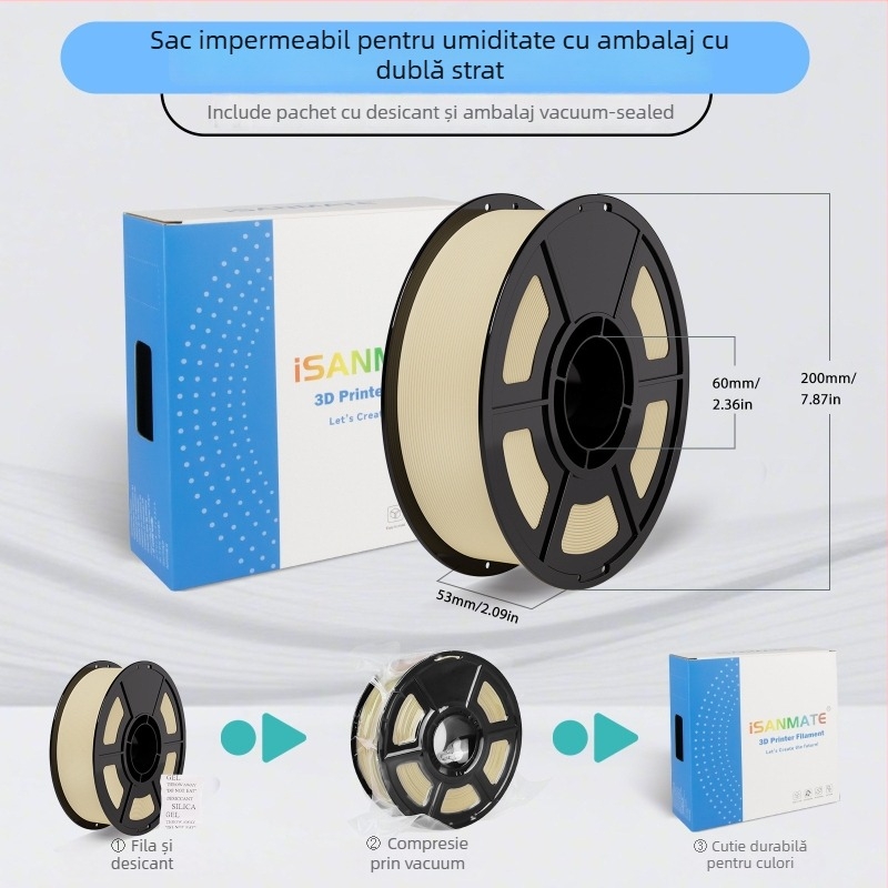 Filament PLA mat, rezistență înaltă, calitate industrială, secțiune circulară, 1 kg