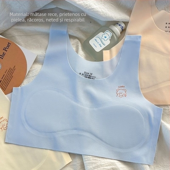 Sutien fără cusături pentru fete, 7–14 ani, din ice silk respirabil, nylon 90–95%