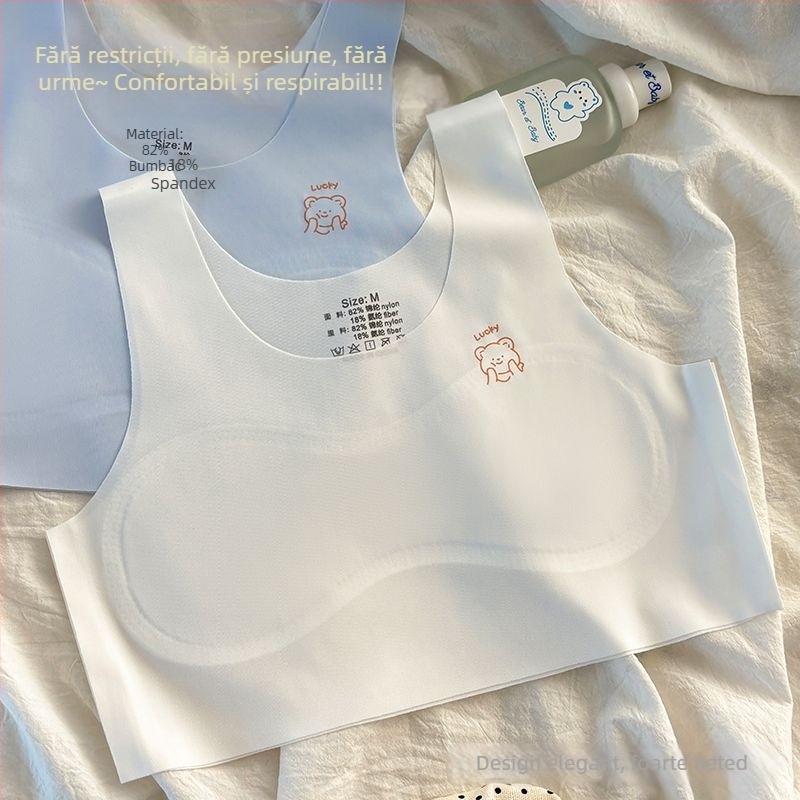 Sutien fără cusături pentru fete, 7–14 ani, din ice silk respirabil, nylon 90–95%
