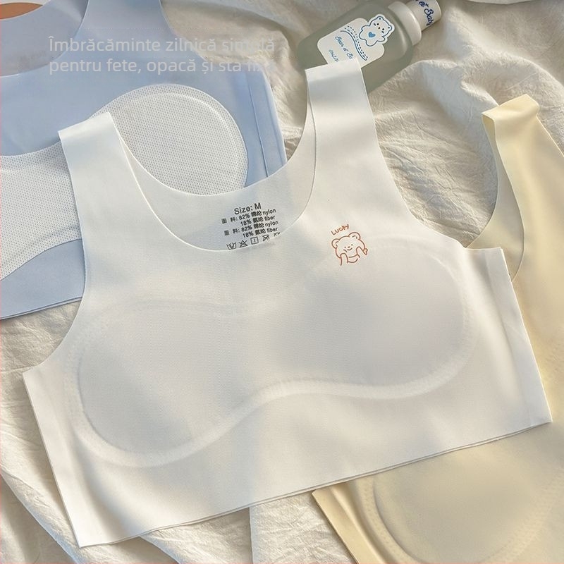 Sutien fără cusături pentru fete, 7–14 ani, din ice silk respirabil, nylon 90–95%
