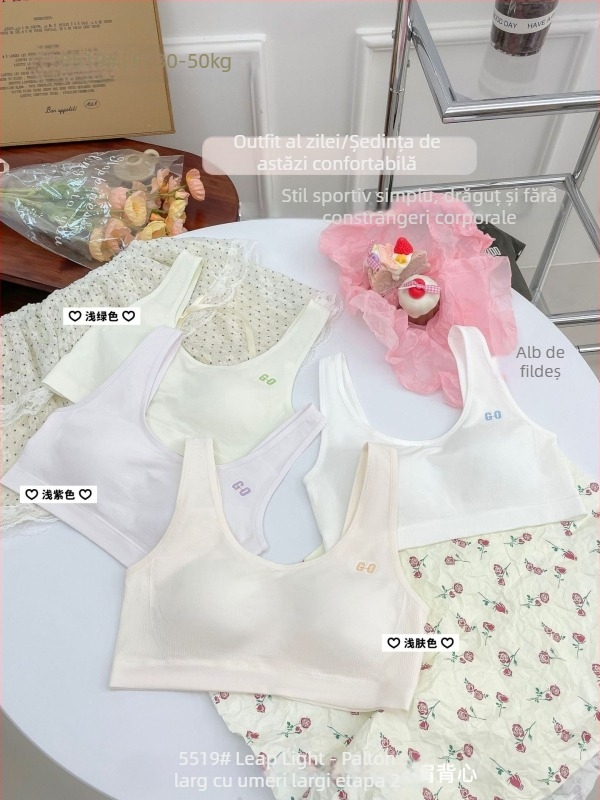 Sutien sport pentru fete în adolescență – pentru școală, protecție la șocuri, viscoză 74,3%