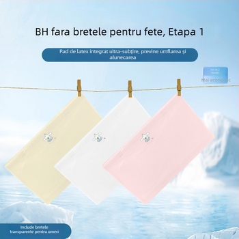 Top interior fără bretele pentru fete, 60% nylon / 40% spandex, pentru copii de 8+ ani