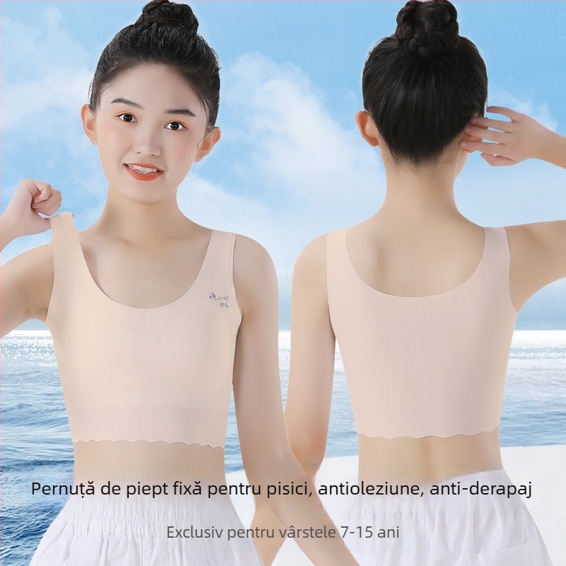 Top pentru fete din nylon și spandex, 77% nylon, 23% spandex, pentru toate sezoanele