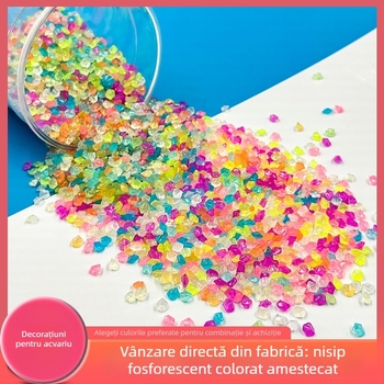 Nisip fosforescent pentru grădină și peisaj de acvariu – pietriș luminos și pietre ciobite, 25 kg, ambalaj 200 bucăți, brand Jibiao, Landstone, origine Yiwu