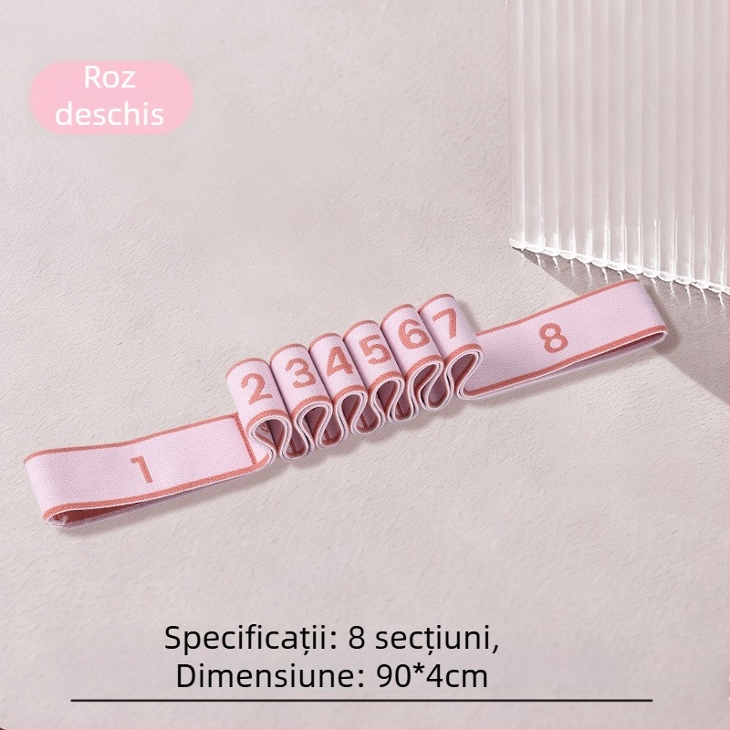 Bandă de rezistență pentru dans cu 8/10/12 secțiuni, curea de fitness yoga pentru talie și întinderea picioarelor, poliester și latex, Lixiang