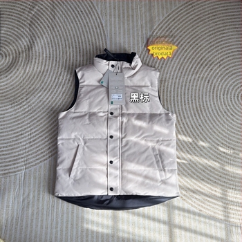 Vesta din puf de rață cu guler înalt, exterior din amestec de bumbac, căptușeală din nylon, pentru iarnă și toamnă