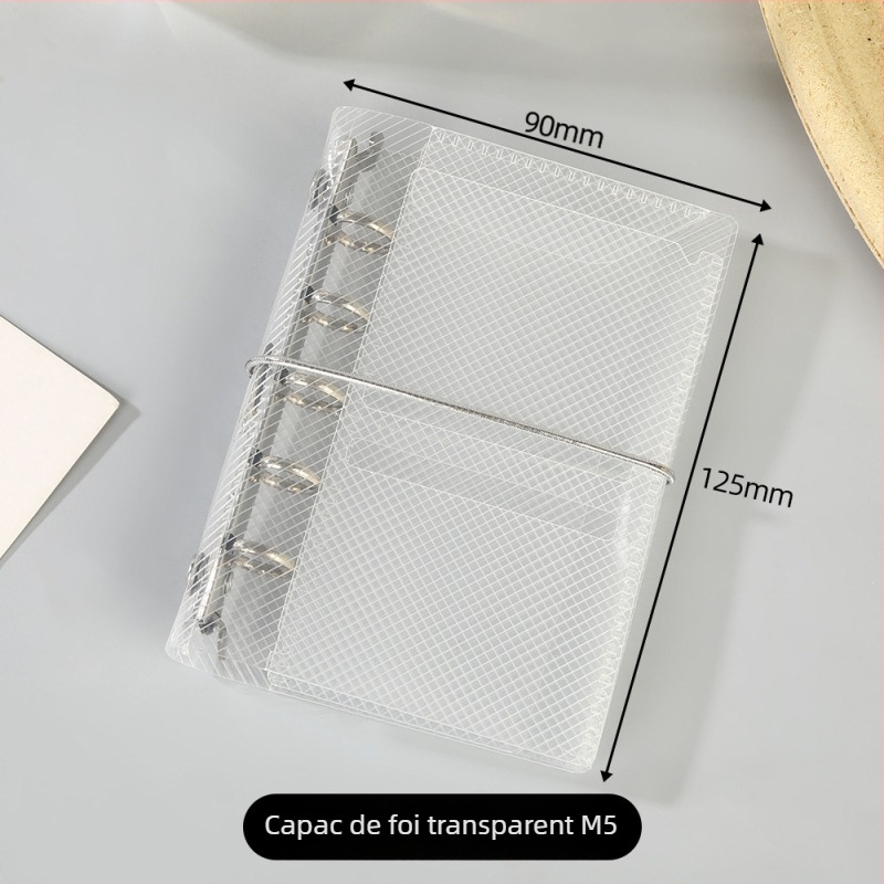 Copertă PVC transparentă pentru planner cu 6 găuri, compatibilă cu foi detașabile, imprimare logo disponibilă