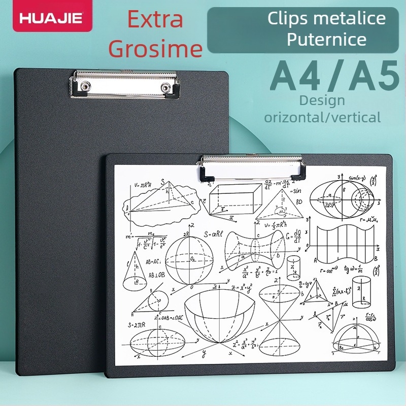 Clește de placă din plastic pentru documente A4, grosime a plăcii 3 mm, dimensiuni 235×315 mm, dosar suspendat pentru documente