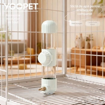 Dispenser automat de apă pentru papagal, din acrilic; recipient tip seringă; brand Demon pet; personalizabil pentru comenzi mari