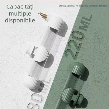 Dispenser automat de apă pentru papagal, din acrilic; recipient tip seringă; brand Demon pet; personalizabil pentru comenzi mari