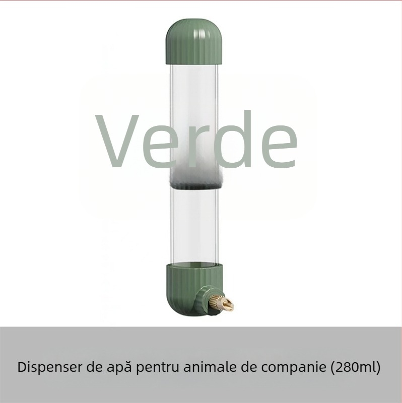 Dispenser automat de apă pentru papagal, din acrilic; recipient tip seringă; brand Demon pet; personalizabil pentru comenzi mari