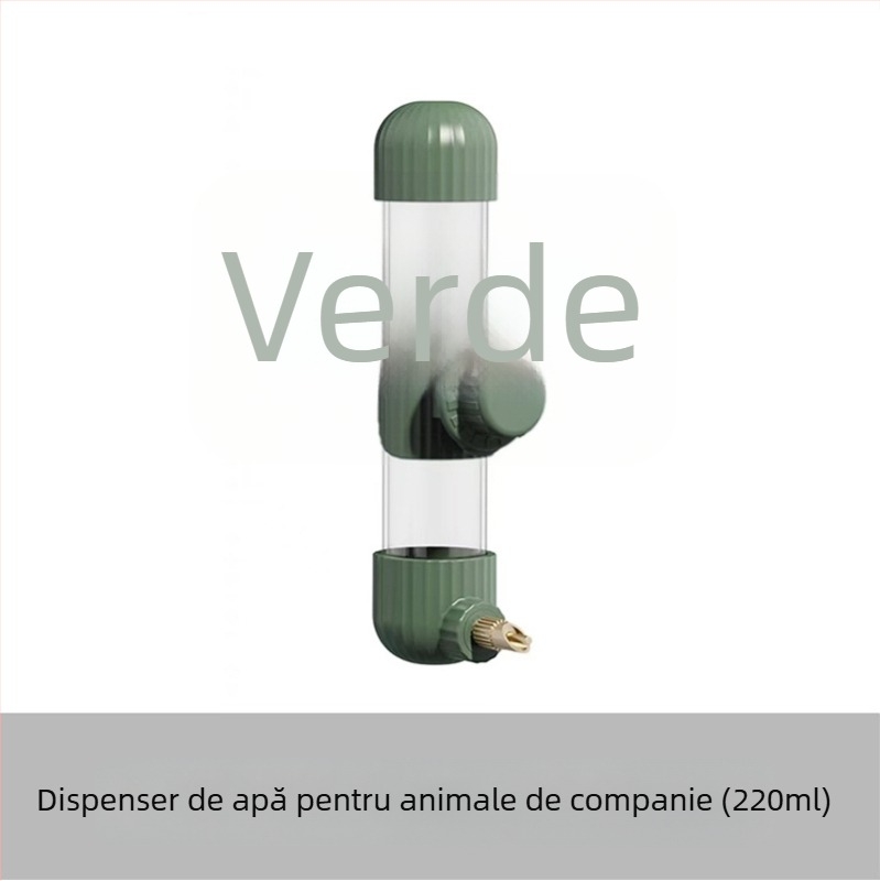 Dispenser automat de apă pentru papagal, din acrilic; recipient tip seringă; brand Demon pet; personalizabil pentru comenzi mari