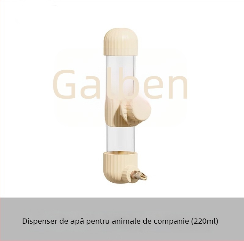 Dispenser automat de apă pentru papagal, din acrilic; recipient tip seringă; brand Demon pet; personalizabil pentru comenzi mari