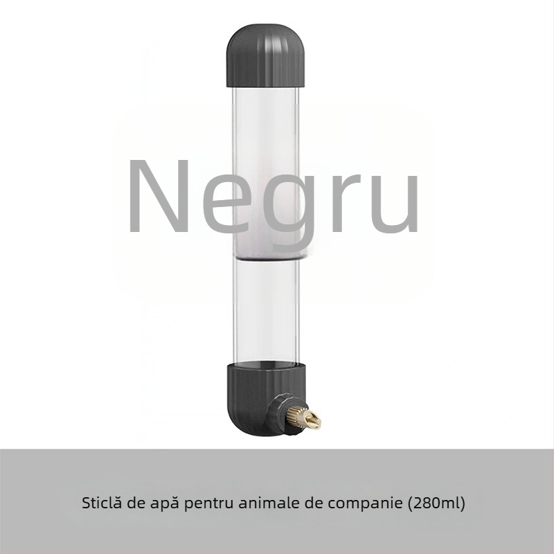 Dispenser automat de apă pentru papagal, din acrilic; recipient tip seringă; brand Demon pet; personalizabil pentru comenzi mari