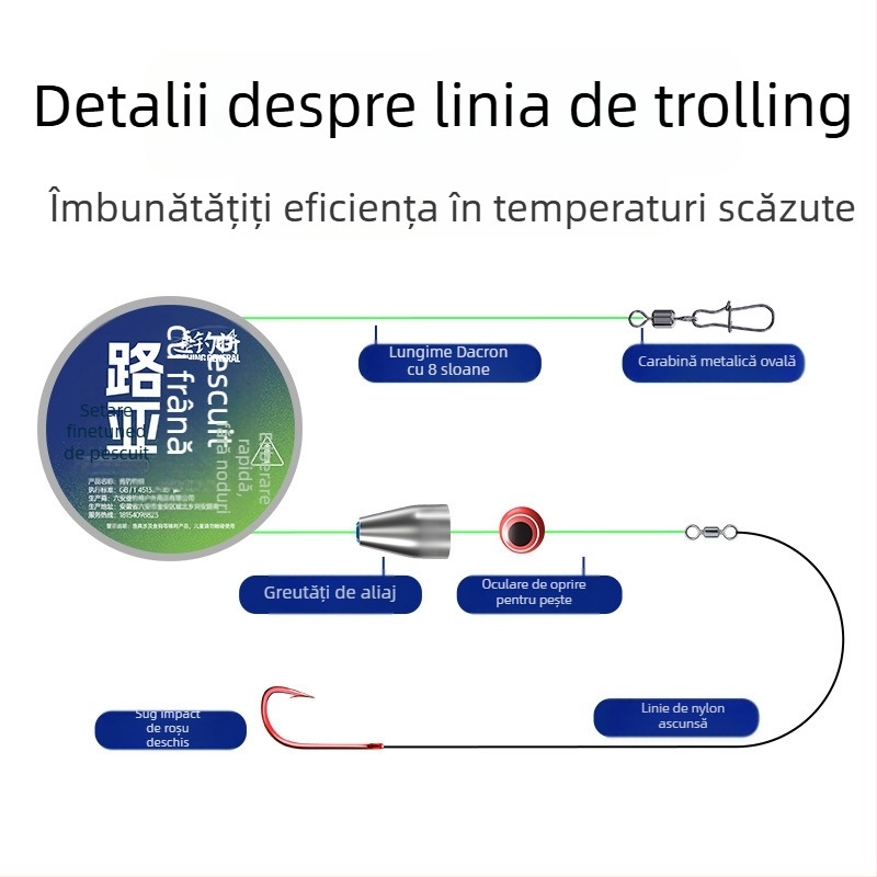 Set de linii pentru pescuitul crapului, toamnă-iarnă, material PE