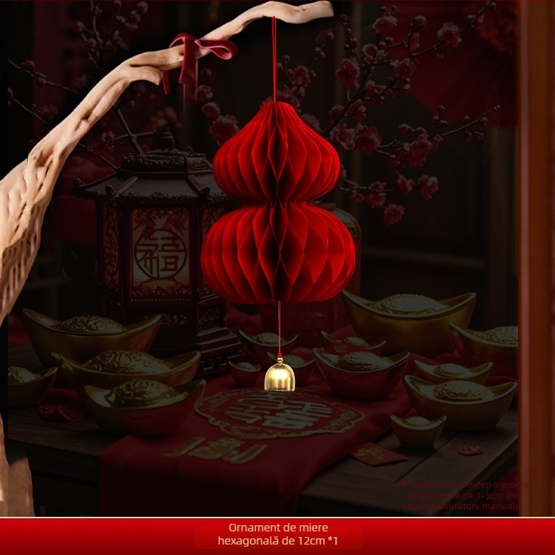 Felinar de hârtie, stil chinezesc, formă neregulată, marca Gong Huang, nu luminează