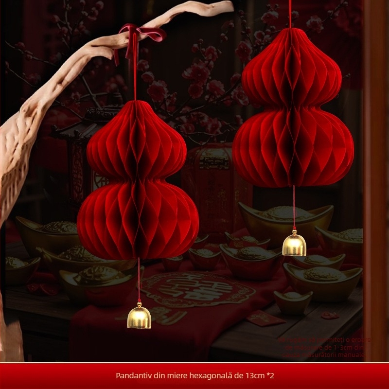 Felinar de hârtie, stil chinezesc, formă neregulată, marca Gong Huang, nu luminează