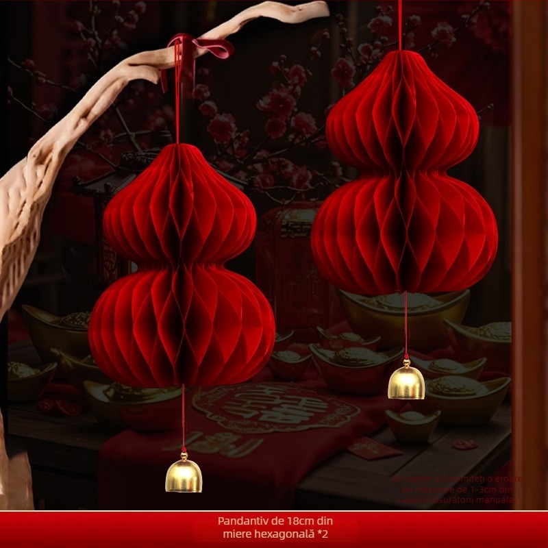 Felinar de hârtie, stil chinezesc, formă neregulată, marca Gong Huang, nu luminează