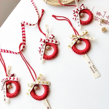 Nuchi ornament de Anul Nou cu clopoțel, caracter de binecuvântare și motiv zodiacal, pandant mini suspendat pentru Festivalul de primăvară