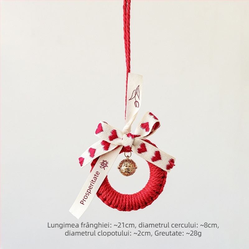 Nuchi ornament de Anul Nou cu clopoțel, caracter de binecuvântare și motiv zodiacal, pandant mini suspendat pentru Festivalul de primăvară