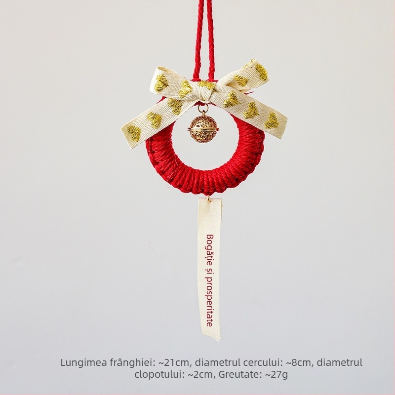 Nuchi ornament de Anul Nou cu clopoțel, caracter de binecuvântare și motiv zodiacal, pandant mini suspendat pentru Festivalul de primăvară