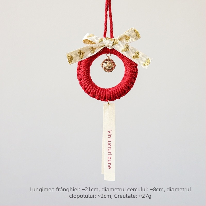 Nuchi ornament de Anul Nou cu clopoțel, caracter de binecuvântare și motiv zodiacal, pandant mini suspendat pentru Festivalul de primăvară