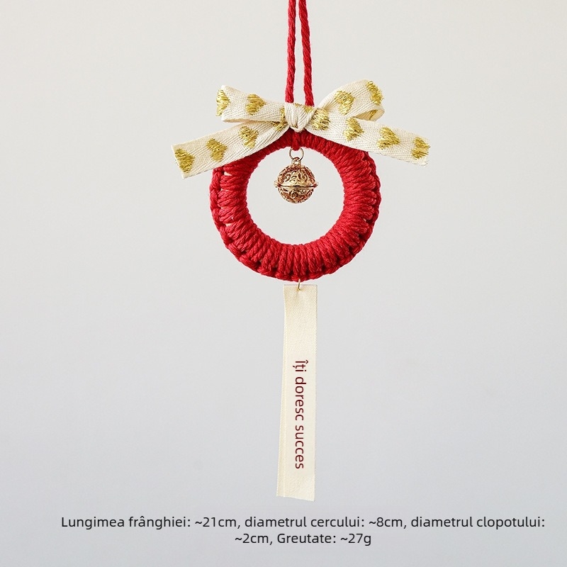 Nuchi ornament de Anul Nou cu clopoțel, caracter de binecuvântare și motiv zodiacal, pandant mini suspendat pentru Festivalul de primăvară