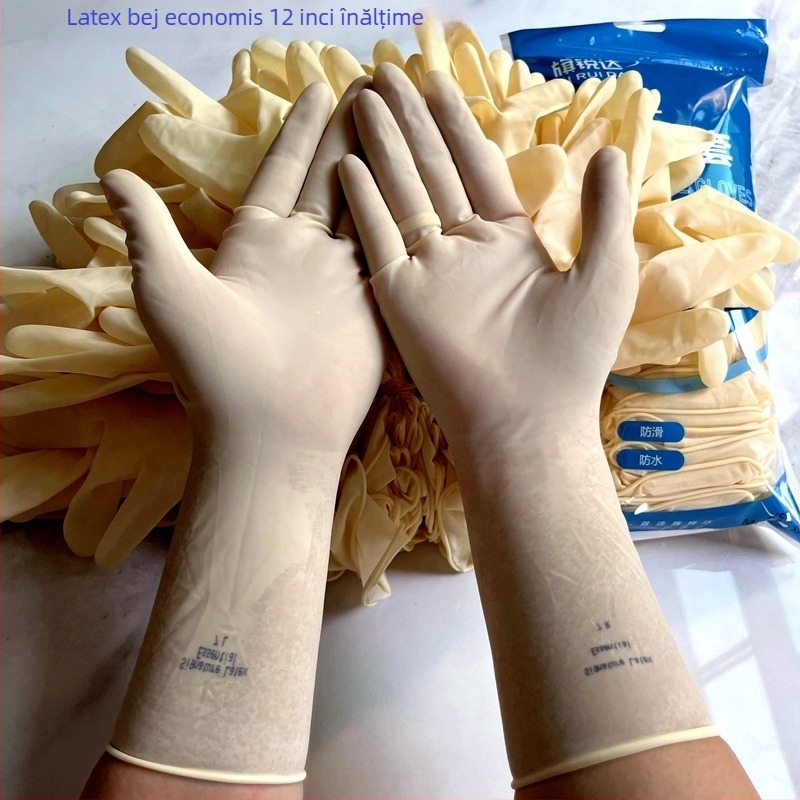 Mănuși de unică folosință din latex gros, ambidextru, 25 perechi (material: latex; grosime: groasă; design: ambidextru; cantitate: 25 perechi)