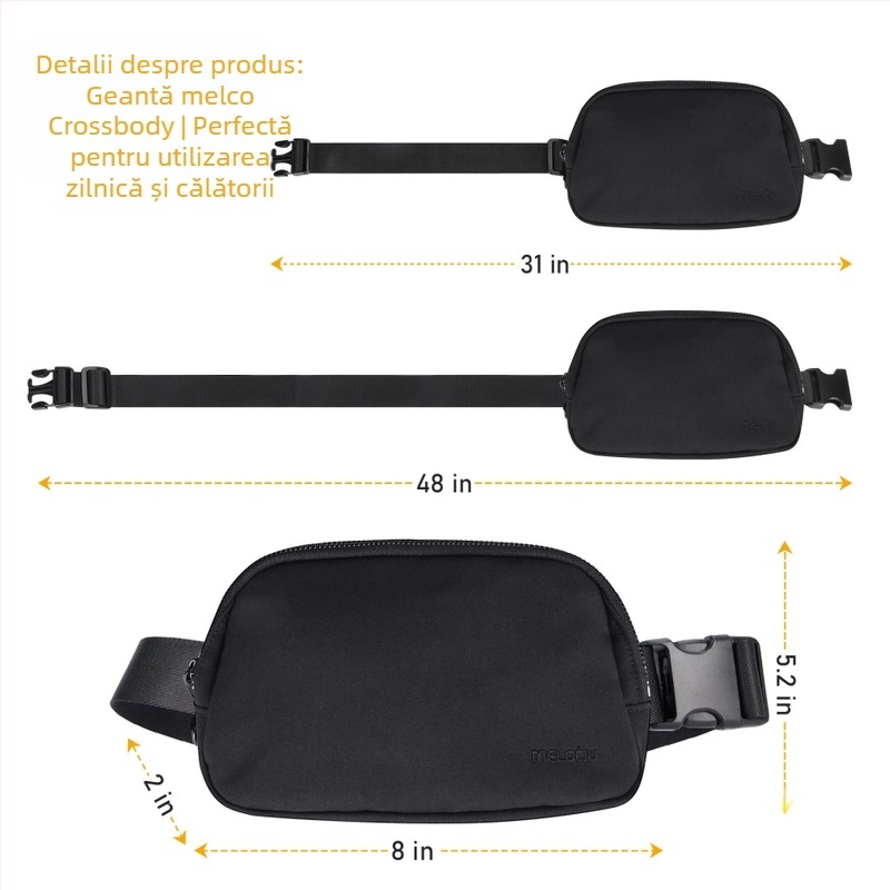 Geantă de talie pentru sport cu protecție anti-furt, MELCOU, unisex, poliester, sporturi în aer liber, vara 2023.