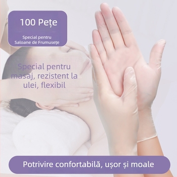 Mănuși de masaj de unică folosință din PVC, anti-alunecare, design transparent, grosime până la 0.05 mm, model Yingke