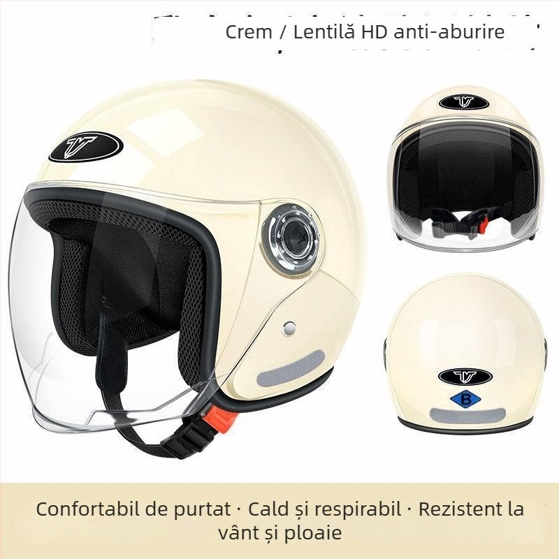 Cască de motocicletă electrică – demi-cască, potrivire universală, utilizare vară, certificare TCO99, personalizare disponibilă