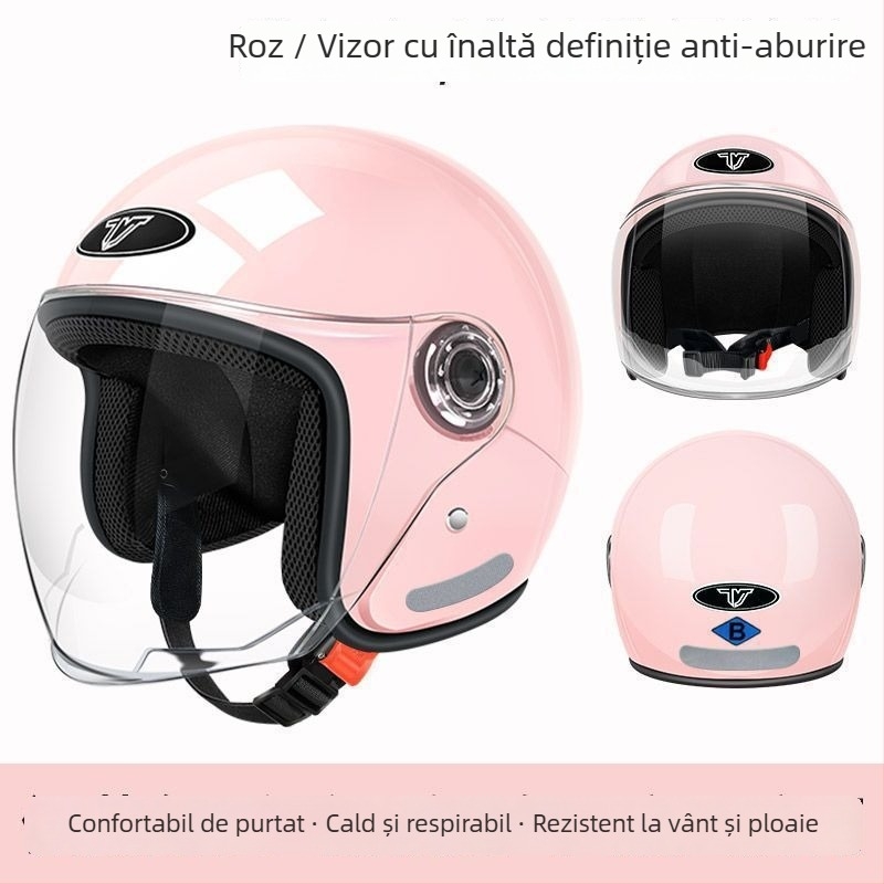 Cască de motocicletă electrică – demi-cască, potrivire universală, utilizare vară, certificare TCO99, personalizare disponibilă