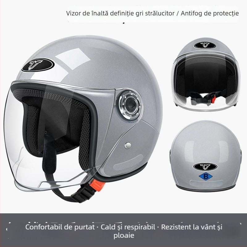 Cască de motocicletă electrică – demi-cască, potrivire universală, utilizare vară, certificare TCO99, personalizare disponibilă