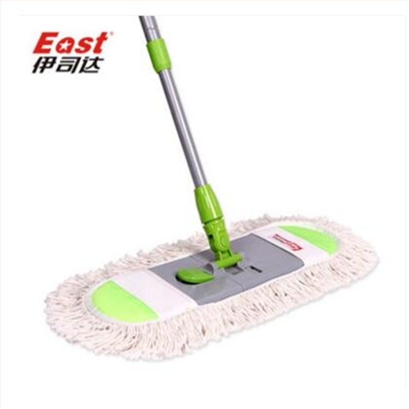 Isida mop plat pentru podea cu cap din fire de bumbac, tip praf din material textil, tijă din oțel inoxidabil