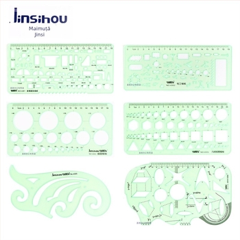 Rigla șablon pentru desen – șabloane de cerc și elipsă, design cu scară dublă, plastic, model 4309