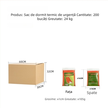 Junhe Sac de dormit de urgență pentru exterior, cu folie PE aluminizată, pătură termică salvatoare pentru supraviețuire în aer liber