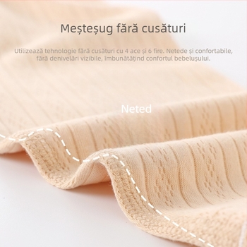 Vesta tricotată din bumbac pentru nou-născuți, fără mâneci, cu catarame la umeri, 100% bumbac, finisare moale