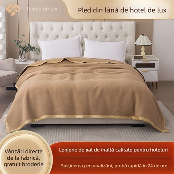 Pătură din lână pentru hotel, 300–499 g, iarnă, stil modern minimalist, calitate superioară