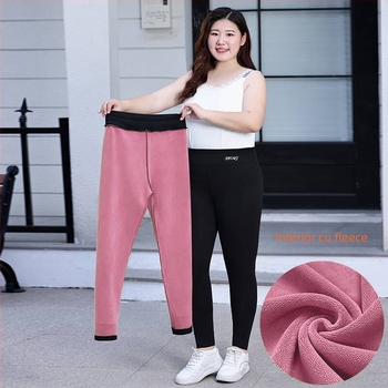 Pantaloni damă talie înaltă, skinny, uni, amestec poliester-elastan, lungime completă, croială creion