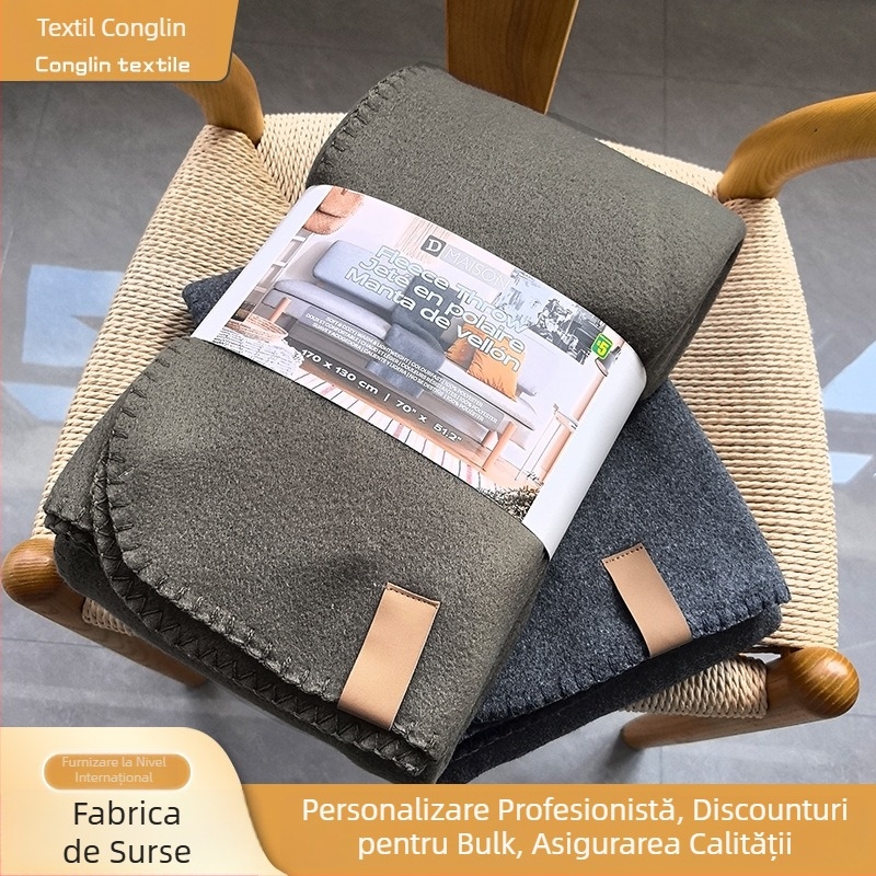 Pătură tricotată - Model geometric, Material poliester, Jungle Textile, Pentru toate anotimpurile