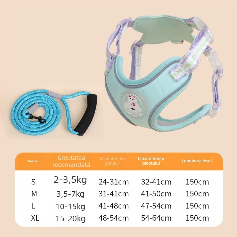 Lesă universală anti-evadare pentru pisici și câini, poliester, brand Meow and, origine Zhejiang, categorie: curea de tracțiune