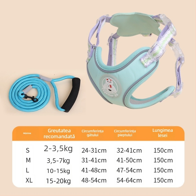 Lesă universală anti-evadare pentru pisici și câini, poliester, brand Meow and, origine Zhejiang, categorie: curea de tracțiune