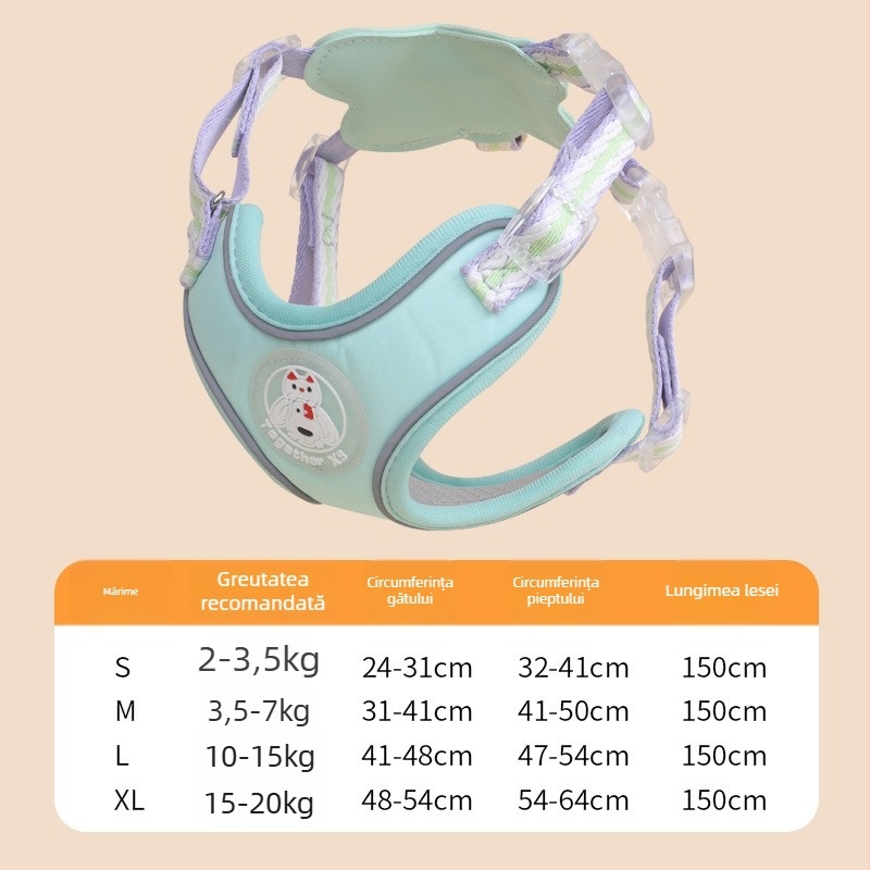 Lesă universală anti-evadare pentru pisici și câini, poliester, brand Meow and, origine Zhejiang, categorie: curea de tracțiune