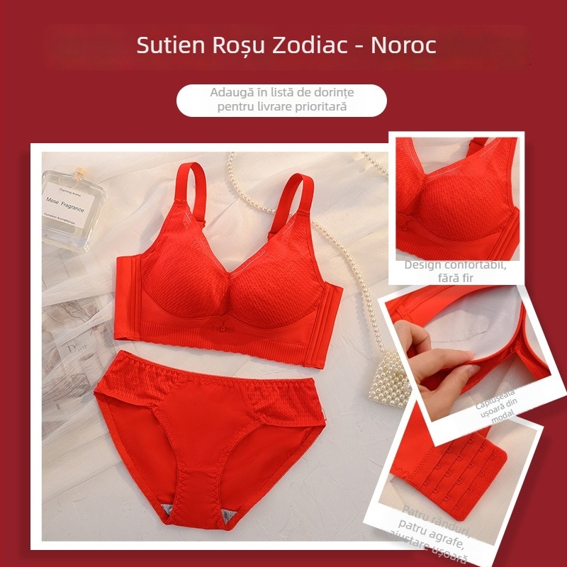 Set sutien și chiloți, cupă 3/4, cupe modelate subțiri, susținere superioară, material modal, închidere la spate cu patru rânduri de cârlige