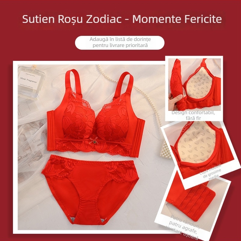 Set sutien și chiloți, cupă 3/4, cupe modelate subțiri, susținere superioară, material modal, închidere la spate cu patru rânduri de cârlige