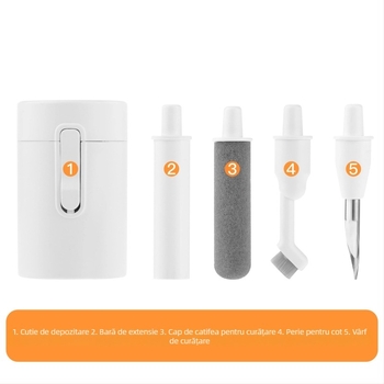 Q5D Kit de curățare pentru căști — stilou de curățare, perie mică portabilă pentru praf, ABS, 100G
